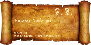 Heszky Noémi névjegykártya