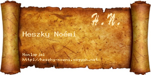 Heszky Noémi névjegykártya